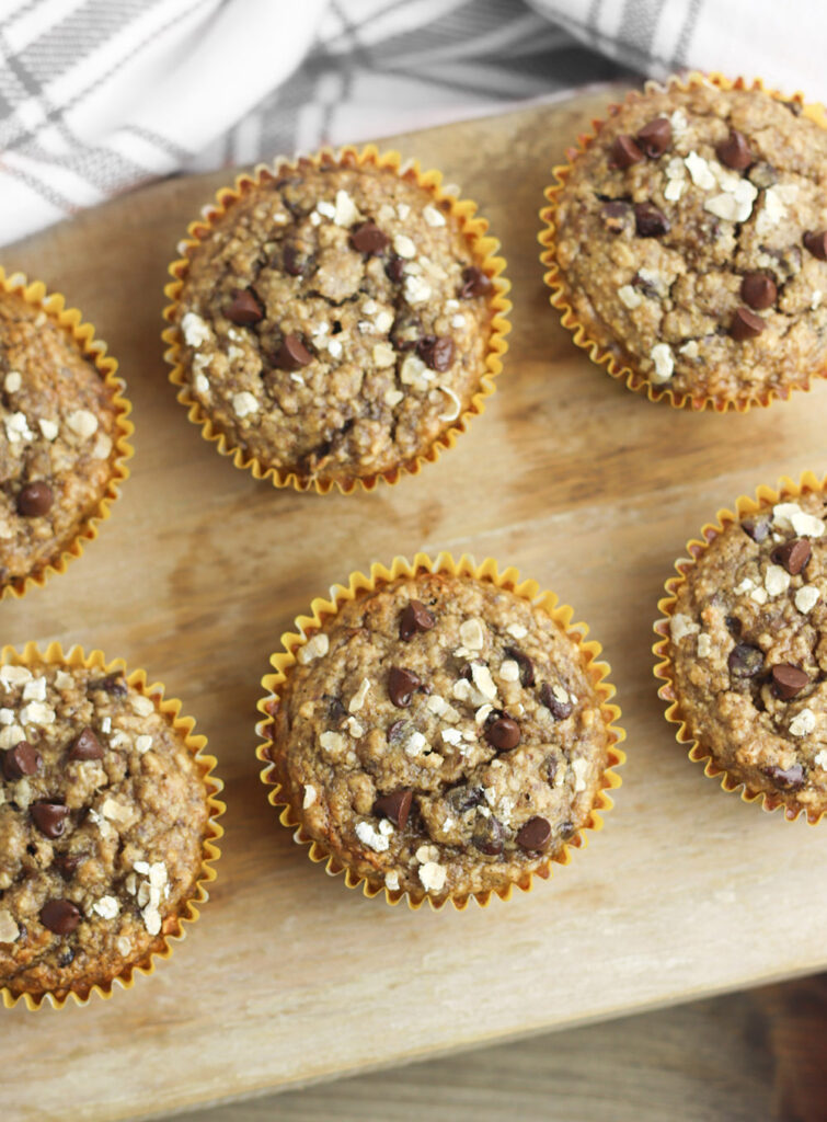 These peanut butter, oatmeal, and banana muffins will sate your sweet tooth without added sugar. Perfect for breakfast or a quick snack, these muffins are heaven served warm with a dollop of peanut butter on top.