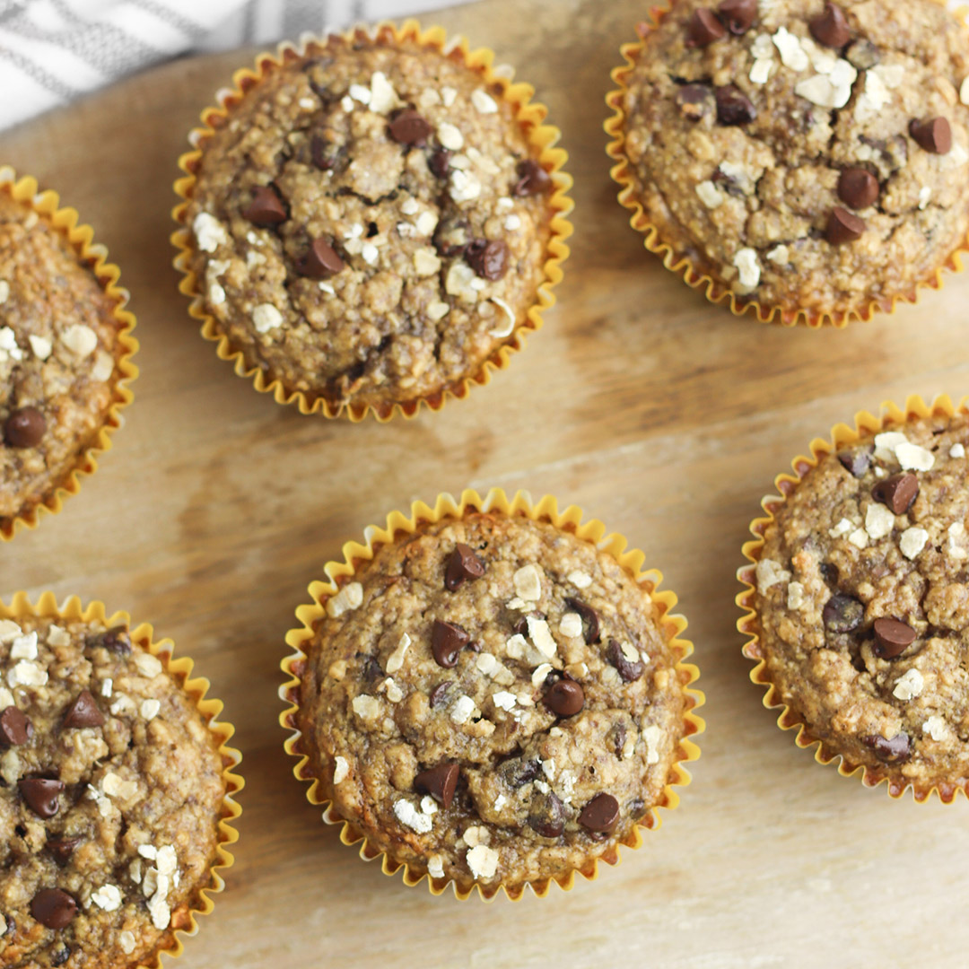 Peanut Butter, Oatmeal, and Banana Muffins Dang Tasty