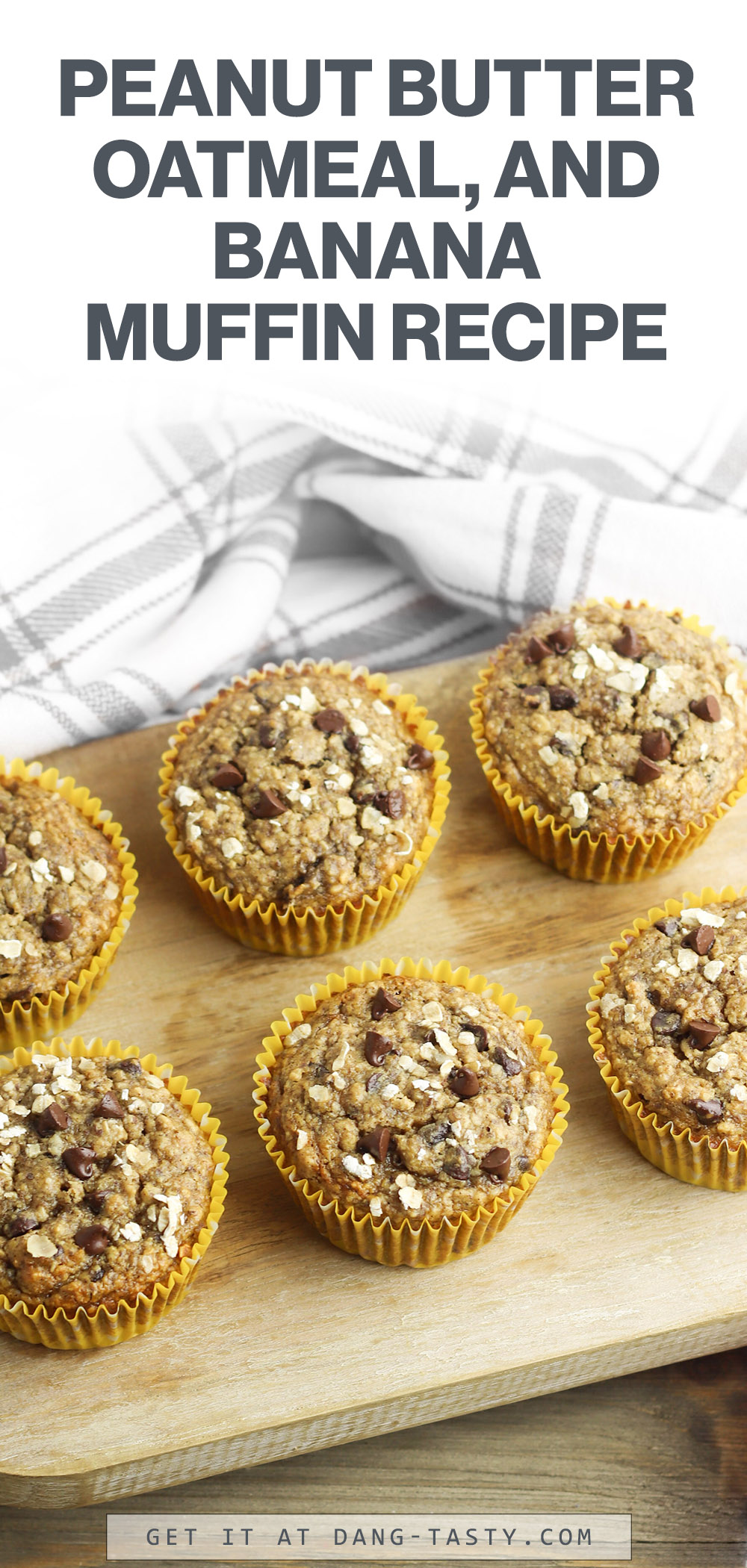 These peanut butter, oatmeal, and banana muffins will sate your sweet tooth without added sugar. Perfect for breakfast or a quick snack, these muffins are heaven served warm with a dollop of peanut butter on top.