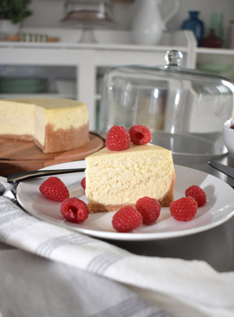 Calling all vanilla lovers! This delightful vanilla bean cheesecake is speckled with vanilla seeds and features a vanilla flavored crust, too!